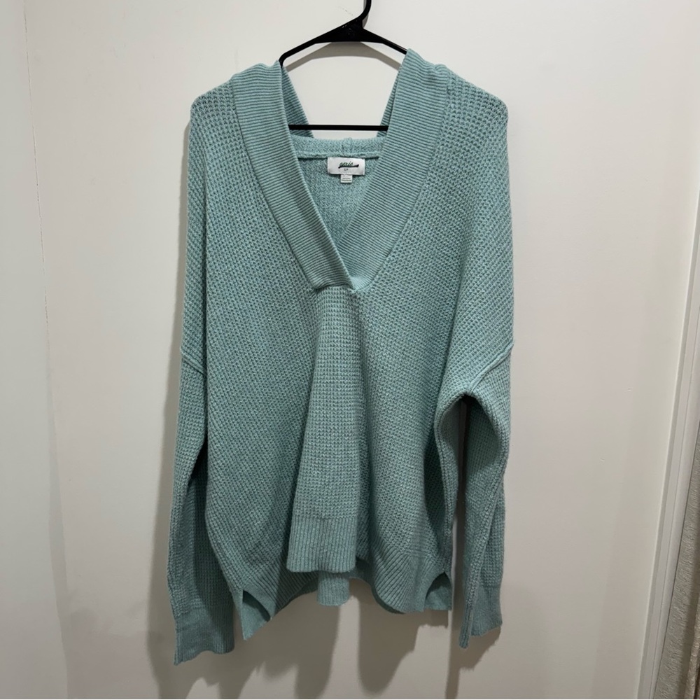 Aerie Oversized Hooded Cozy Knit‎ Sweater – Soft Sage Green – Size Small